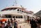 Travelers of King Saron passenger catamaran come ashore in the port of Symi, Symi island, Greece