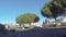 Traveling by automobile, in the town of Balaruc les Bains, on a sunny winter day, in Occitanie, France