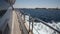 Traveling on board a luxury motor yacht across tropical ocean