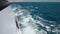 Traveling on board a luxury motor yacht across tropical ocean