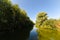 Traveling by boat on the amazing river channels from Danube Delta, Romania