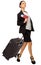 Traveling businesswoman isolated