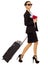 Traveling businesswoman isolated