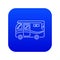 Traveling camper van icon blue vector