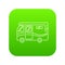 Traveling camper van icon green vector