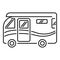 Traveling camper van icon, outline style