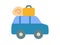 Traveling car single isolated icon with flat style