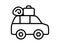 Traveling car single isolated icon with outline style