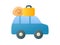 Traveling car single isolated icon with smooth style