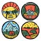 Traveling colored illustration, icons set