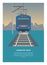 Traveling by electric commuter train.. Simple flat illustration.