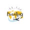 Traveling Icon World Tour Hand Drawn Lettering Tourism Adventure Concept