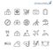 Traveling outline icon set
