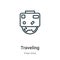 Traveling outline vector icon. Thin line black traveling icon, flat vector simple element illustration from editable free time
