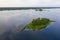 Traveling in Scandinavia, the northern nature of Russia, Finland, Estonia. Island on the lake top view