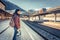 Traveling by train at the Alpine Railroad.