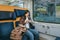 Traveling by train at the Alpine Railroad