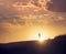 Traveller enjoys sunset at White Sands National Monument