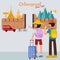 Traveller journey. Travel to Chiangmai. Amazing in Northern Thailand. Vector illustration