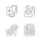 Traveller luggage linear icons set