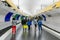 Travellers waiting at subway station Place d\'Italy in Paris, France