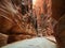 Travellers walking in the gorge of Petra in Jordan