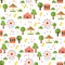 Travelling carnival amusement park show fair seamless pattern