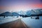 Travelling on the country road from garmisch to mittenwald, with view to karwendel mountains