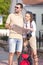 Travelling Ideas and Concepts. Young Positive Caucasian Couple Traveling