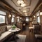 Travelling inside a luxurious vintage train