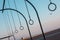 Travelling Rings for exercise at muscle beach jungle gym on in Santa Monica, California at early morning