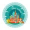 Travelling to Russia. Welcome to Russia. Vector illustration iso