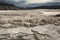 Travertine terraces at Mammoth Hot Springs are dry from drought.