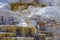 Travertine terraces, Mammoth hot springs, Yellowstone National Park, Wyoming