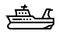 trawler boat line icon animation