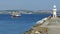 Trawler entering Port, Brixham Devon England