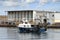 Trawlers fishing boats going to dock after work.