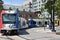 TRAX, Utah Transport Authority`s light rail system, in downtown Salt Lake City