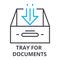 Tray for documents thin line icon, sign, symbol, illustation, linear concept, vector