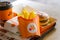 tray full of fast food in Russian McDonalds Restaurant Vkusno I Tochka, Big Mac Menu, chicken nuggets new logo box