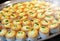 Tray of savory vol au vent appetizers
