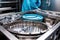 a tray of surgical instruments being sterilized in an autoclave