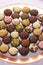 Tray with Variety of Gourmet Brigadeiros Traditional Brazilian sweet