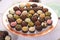 Tray with Variety of Gourmet Brigadeiros Traditional Brazilian sweet