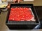 Trays of Thin Sliced Premium Wakyu Beef at Japanese Restaurant