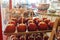 Trays and trays of candy apples