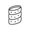 Trdlo. Linear icon of traditional czech sweet. Black simple illustration of Trdelnik, empty spiral roll, hollow bun. Contour