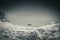 Tre cime di lavaredo cabin mountain isolated close up, view from monte piana, dolomites italy