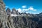 Tre Cime di Lavaredo Dolomite from Cadini di Misurina, Italy, Trentino