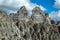 Tre Cime di Lavaredo Dolomite from Cadini di Misurina, Italy, Trentino